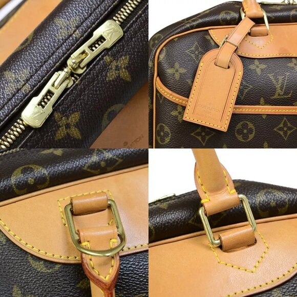 LOUIS VUITTON LV Logo Deauville Hand Bag Monogram Leather Brown M47270 75EB357 - Picture 12 of 16